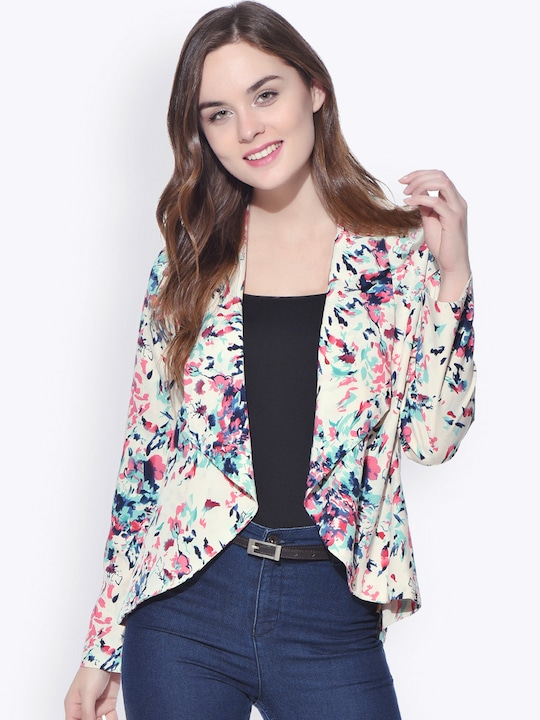 PURYS Floral Print Casual Shrugs	