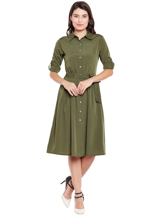 WISSTLER Women Belted Shirt Dress	