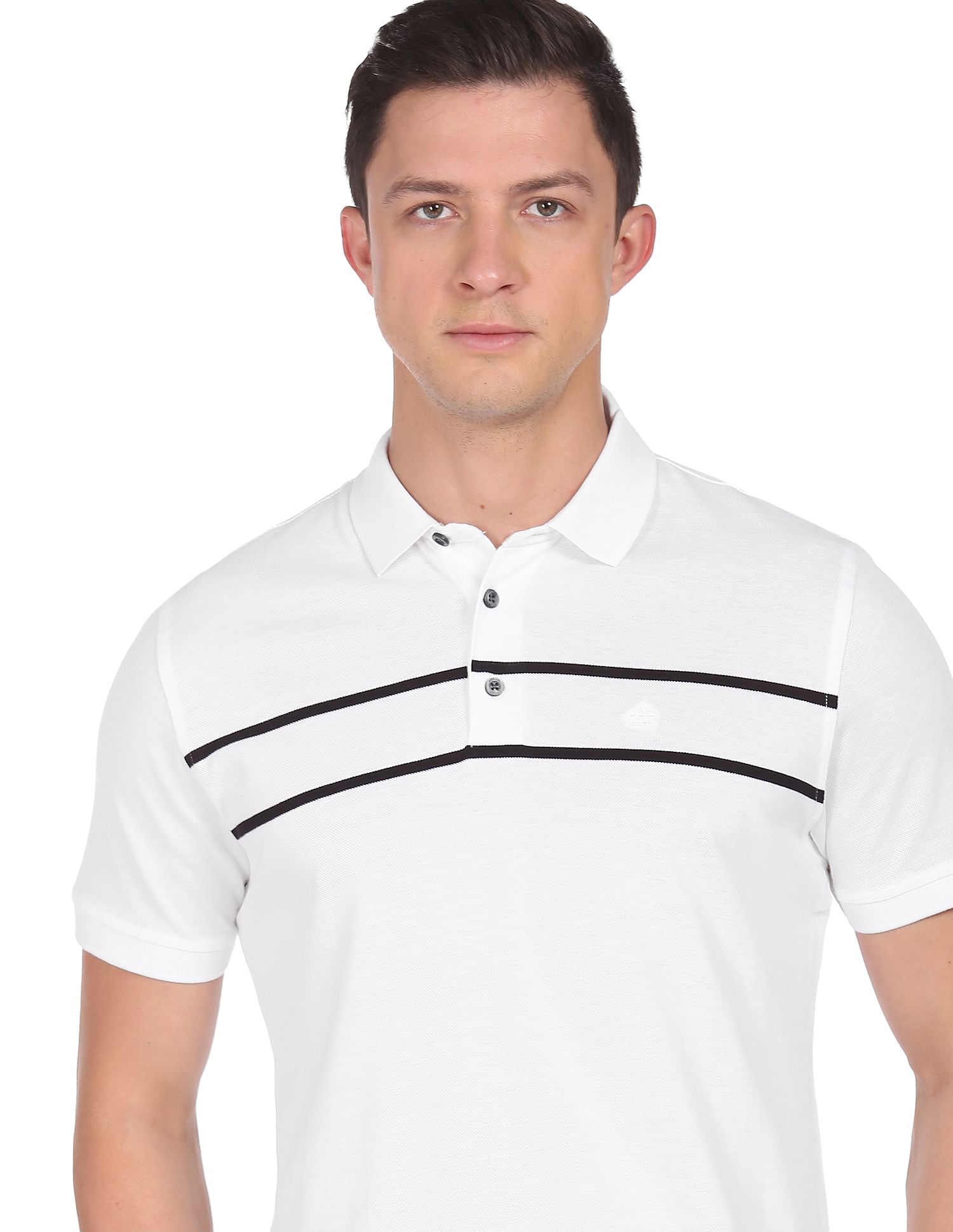 ARROW Men Ribbed Collar Pique Polo Shirt