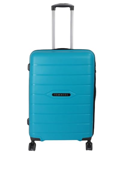 TEAKWOOD LEATHERS Vibes Aqua Textured Hard-Sided Medium Trolley Bag