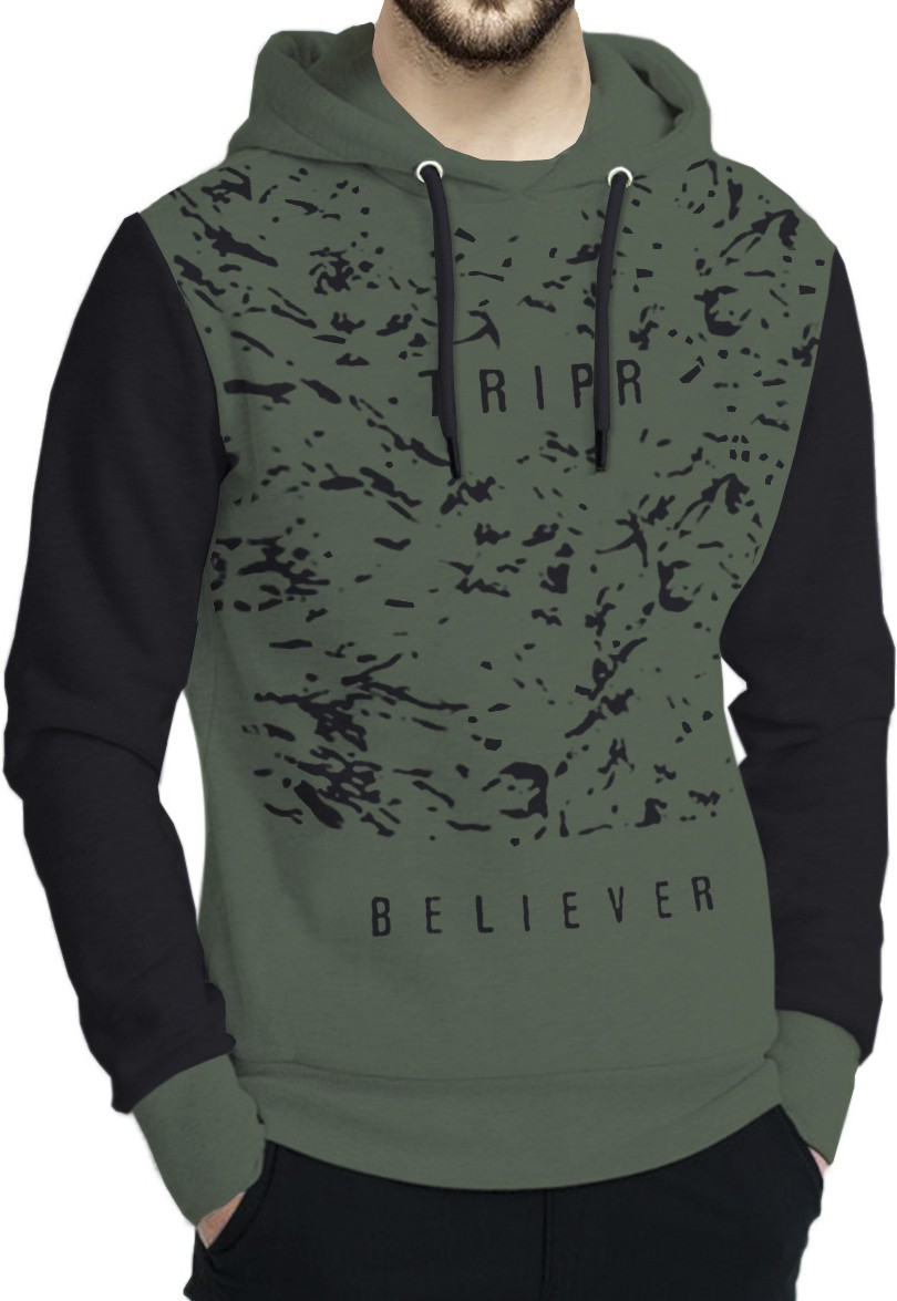 TRIPR Men Full Sleeve Printed Hooded Sweatshirt