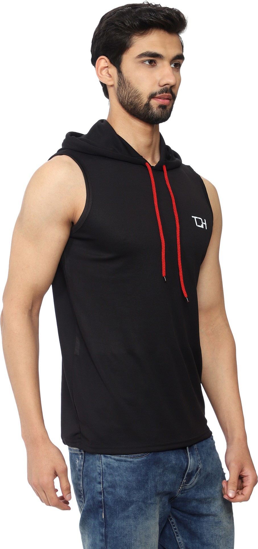 TQH Solid Sleeveless Hooded T-Shirt