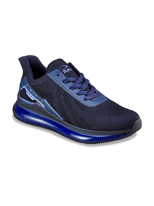 Duke Men Navy Blue Textile Running Shoes