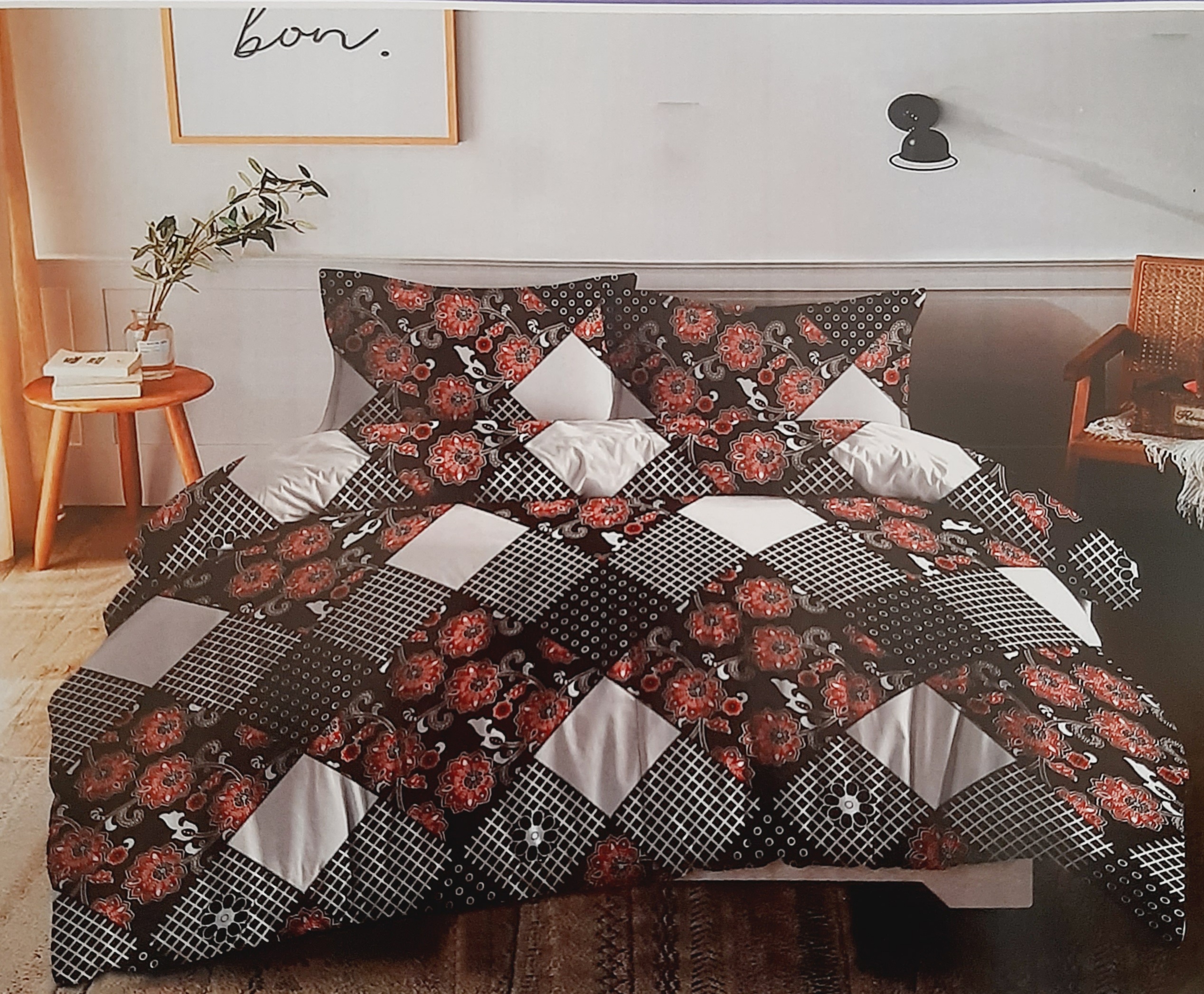 Bombay Dyeing Double Bed with Two Pillow Bedsheet