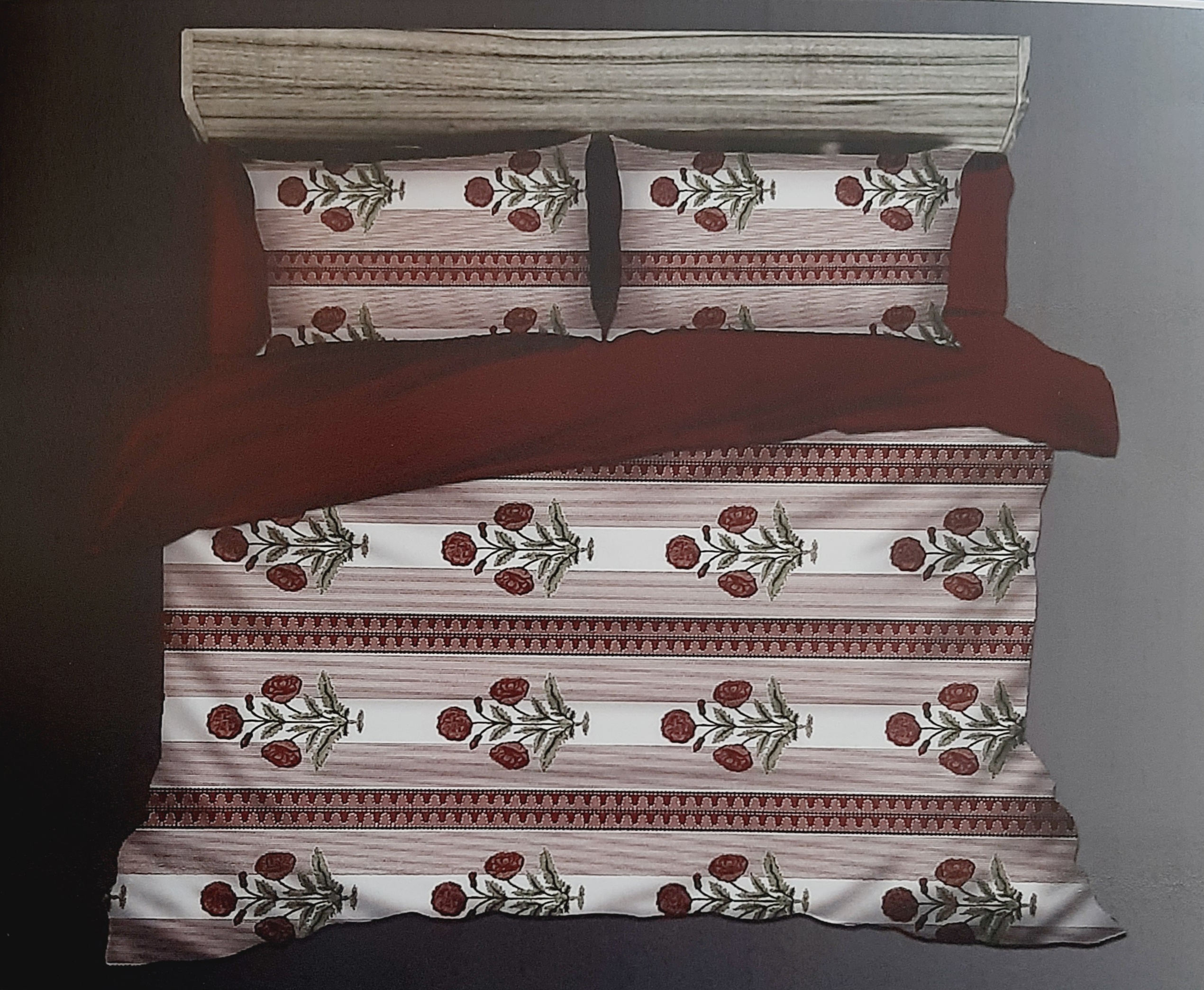 Bombay Dyeing Double Bed with Two Pillow Bedsheet