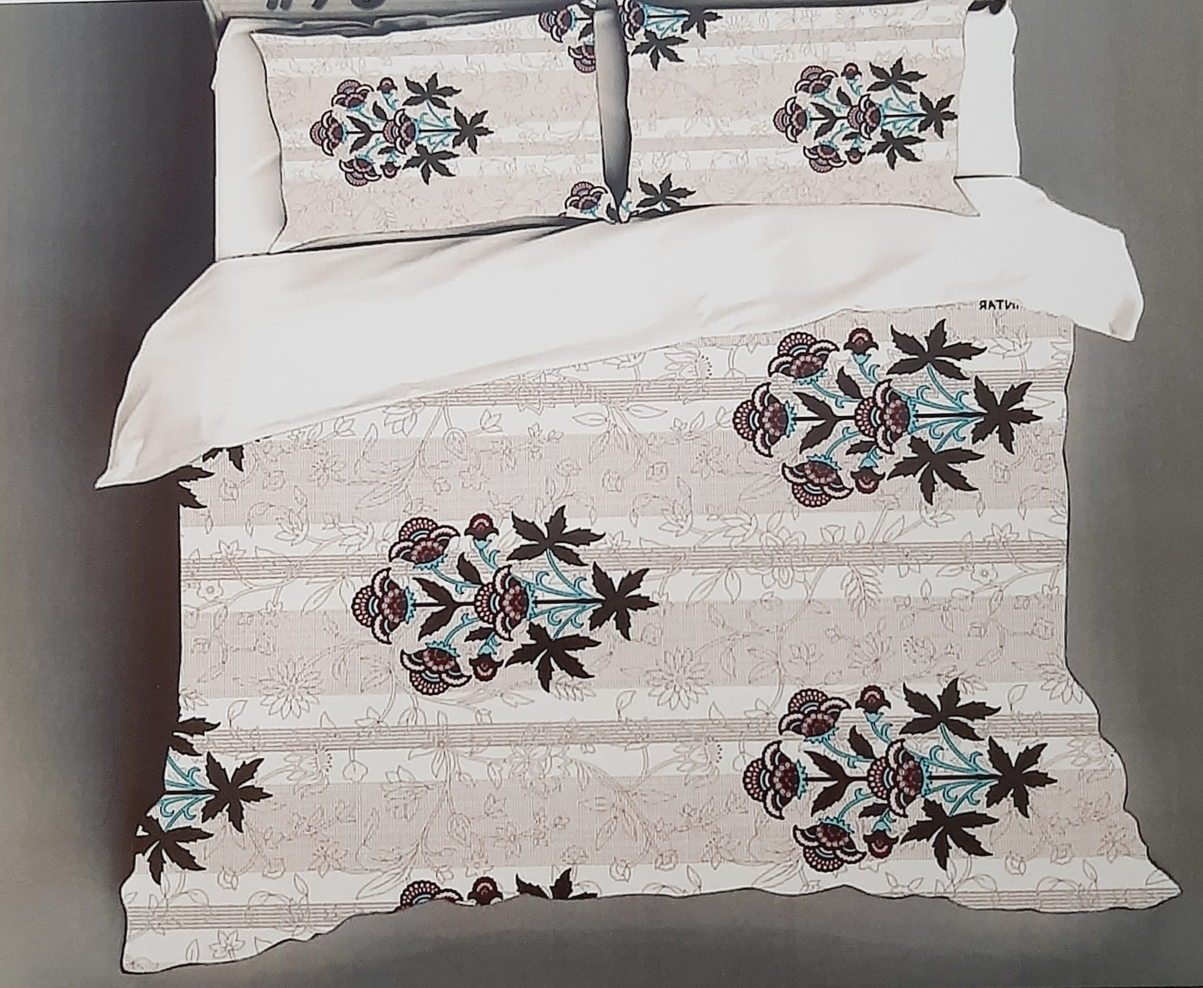 Bombay Dyeing Double Bed with Two Pillow Bedsheet