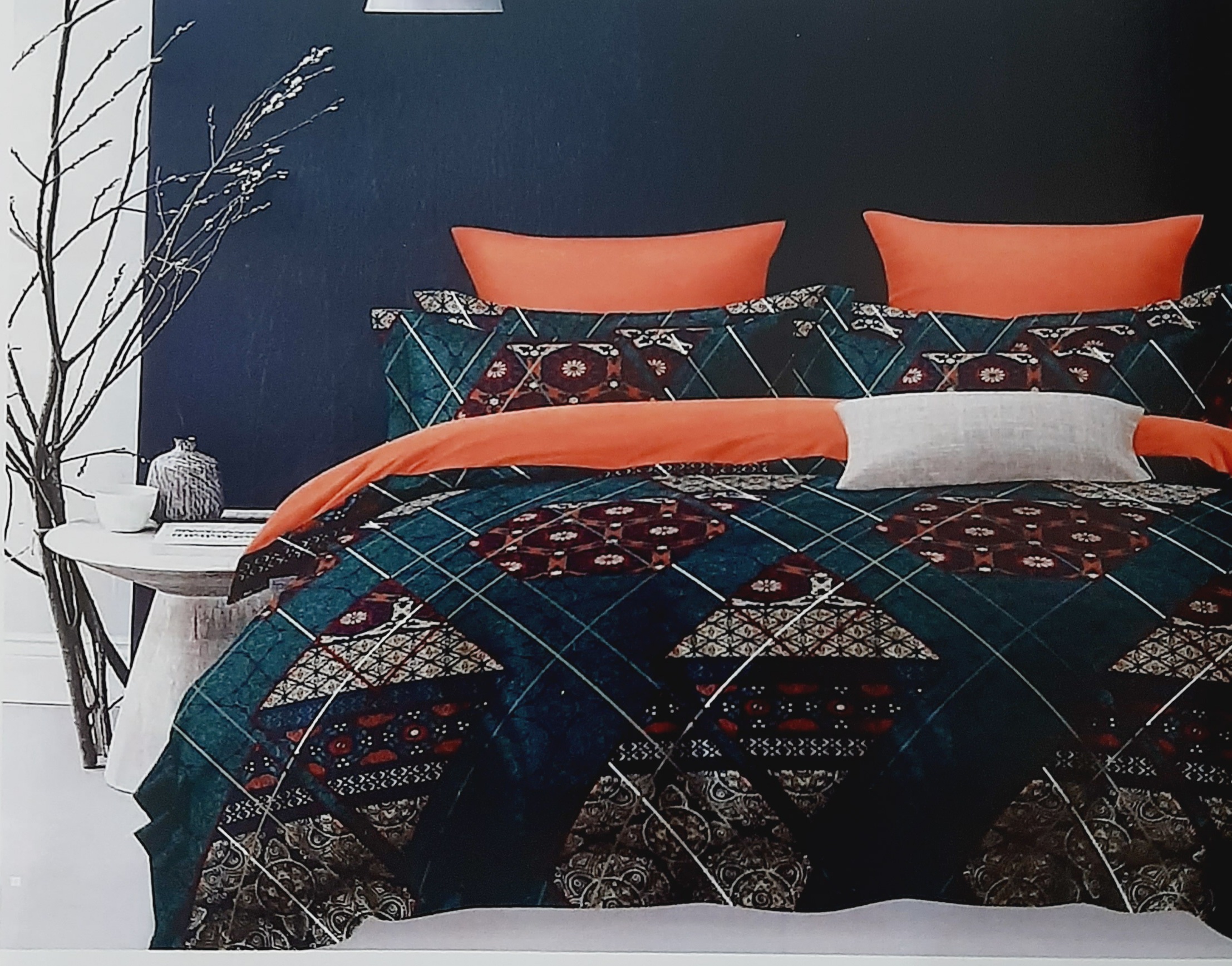 Bombay Dyeing Double Bed with Two Pillow Bedsheet