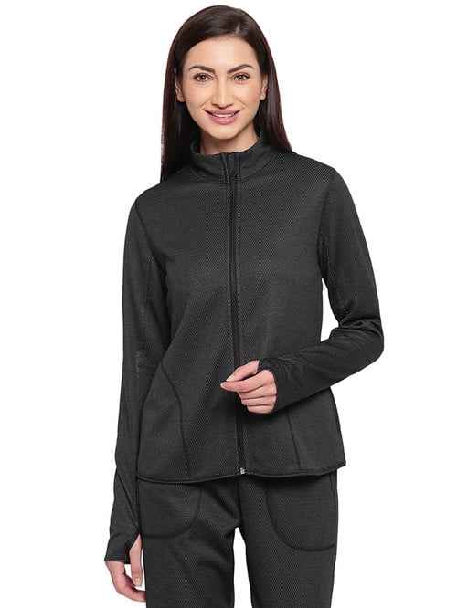 Enamor Charcoal Melange Full Sleeves Jacket