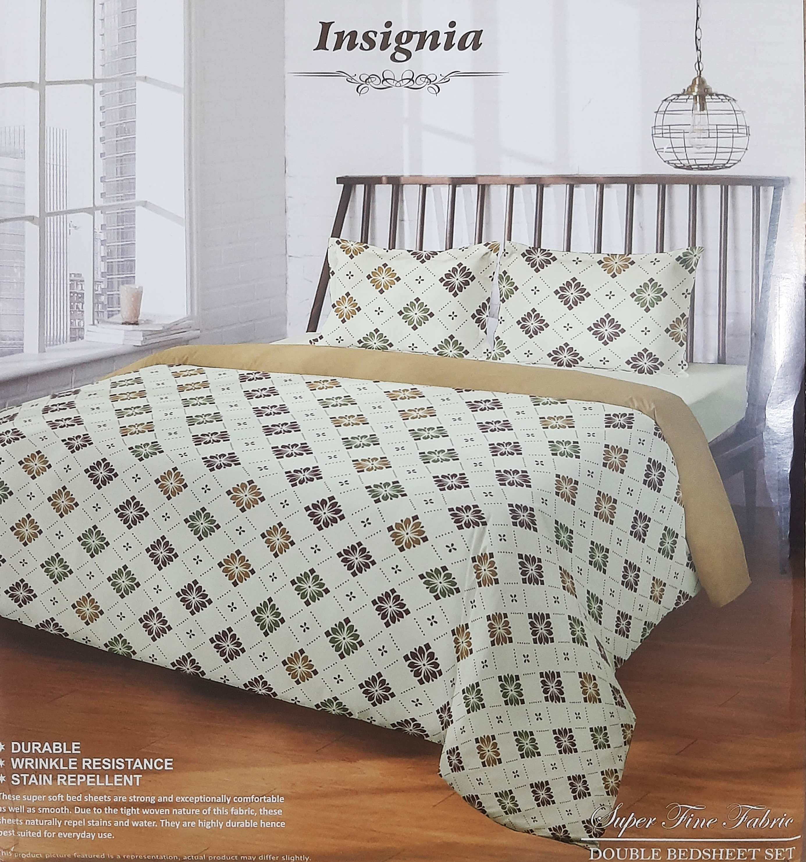 Raymond Insignia Double Bed Sheet With 2 Pillow Covers