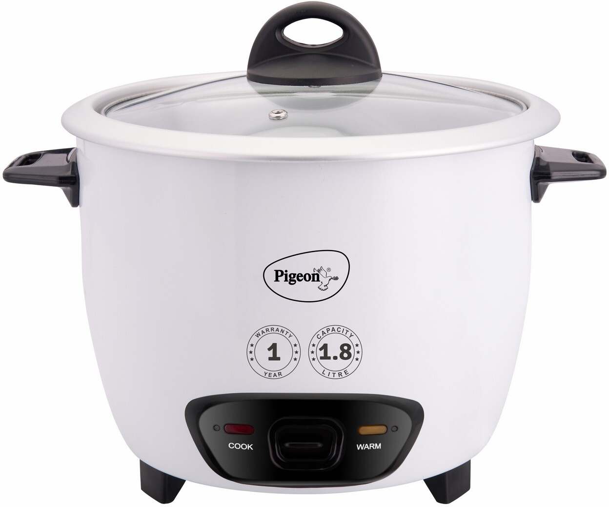 Pigeon by Stovekraft Joy 1.8 Liter Electric Rice Cooker 700 Watt, White