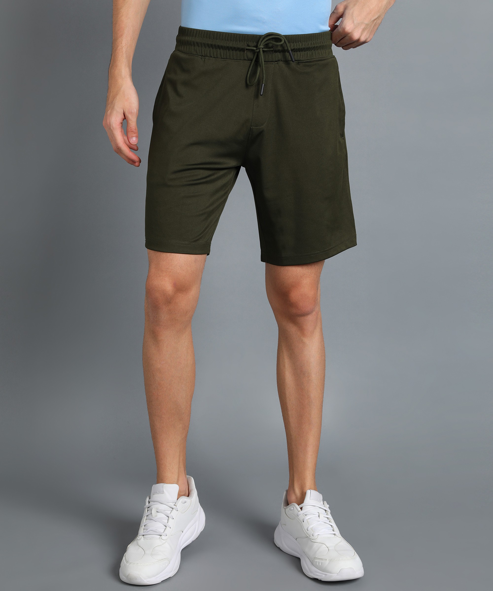 Adrenex  Solid Men Dark Green Sports Shorts