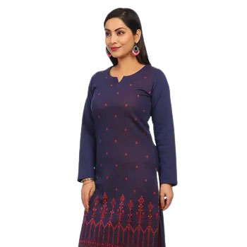 RANGRITI Poly Cotton Straight Kurta