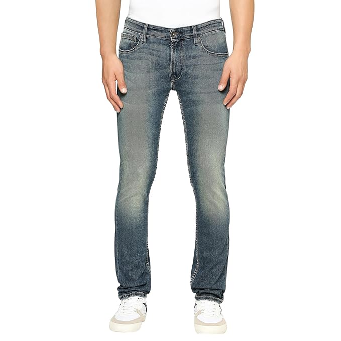 Pepe Jeans Men's Vapour Slim Fit Mid Waist Lightly Fade Jeans