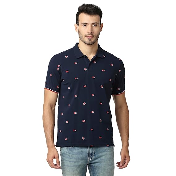 Pepe Jeans Men's Leon Allover Print Polo T-Shirt 