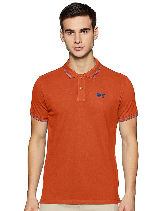 BEAT LONDON by Pepe Jeans Men's Plain Regular fit Polo Neck T-Shirt