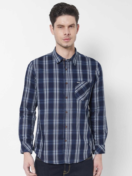  Pepe Jeans Men Tartan Checks Cotton Casual Shirt