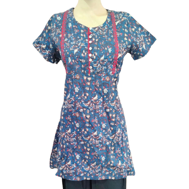 Rangriti  Women Printed Cotton Blend Trail Cut Kurta