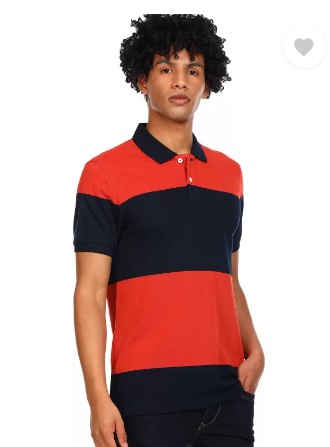 FLYING MACHINE Men Colorblock Polo Neck Cotton Blend T-Shirt