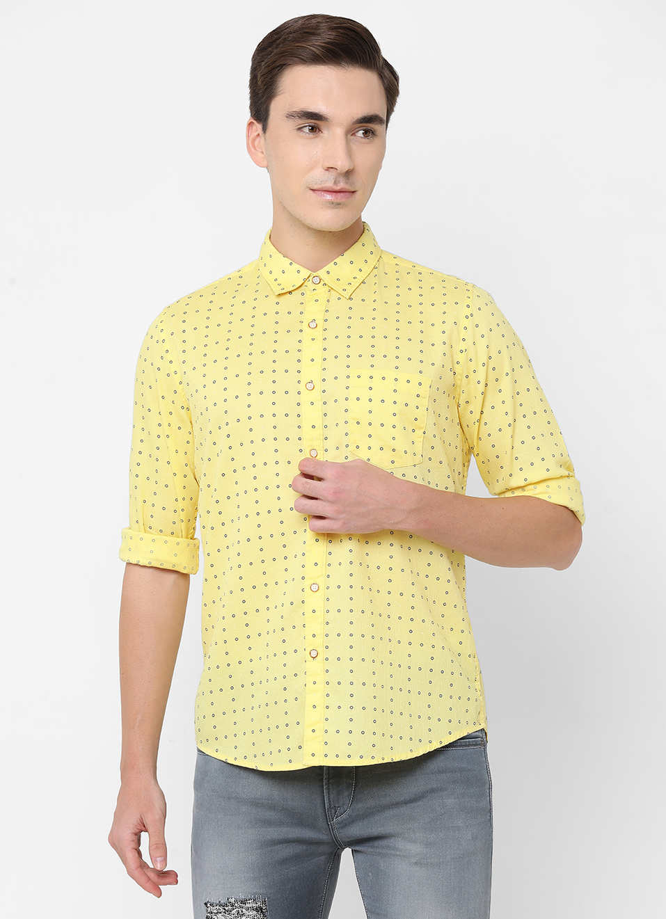 Pepe Jeans Men's Goa Printed Waffle Casual Shirt