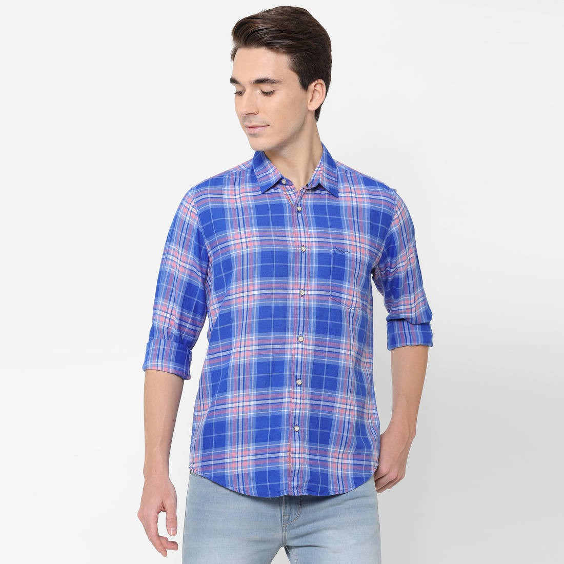 Pepe Jeans Men Regular Fit Checkered Button Down Collar Casual Shirt