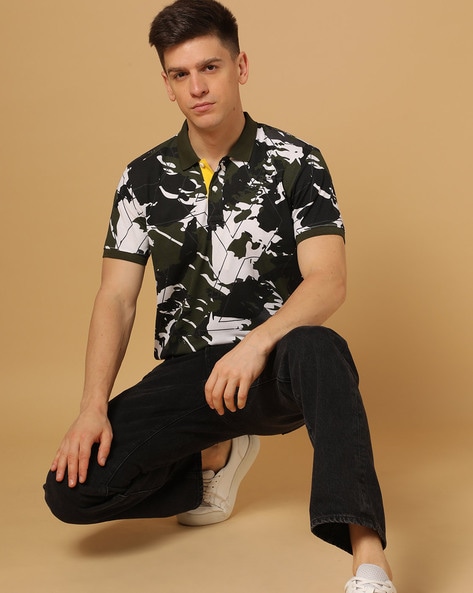 Pepe Jeans Regular Fit Spino Camo Print Polo T-Shirt