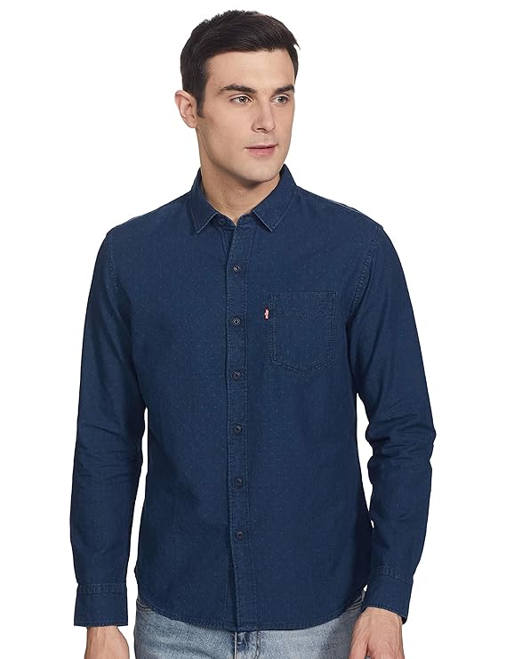 Levi's Men Slim Fit Printed Spread Collar Casual Shirt