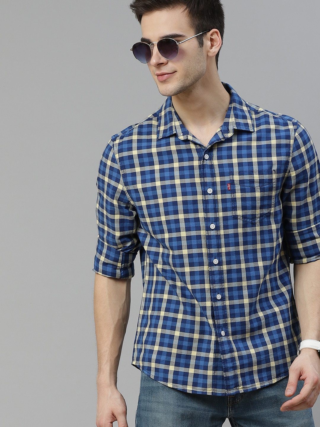 Levi's Men Regular Fit Striped Spread Collar Casual Shirt