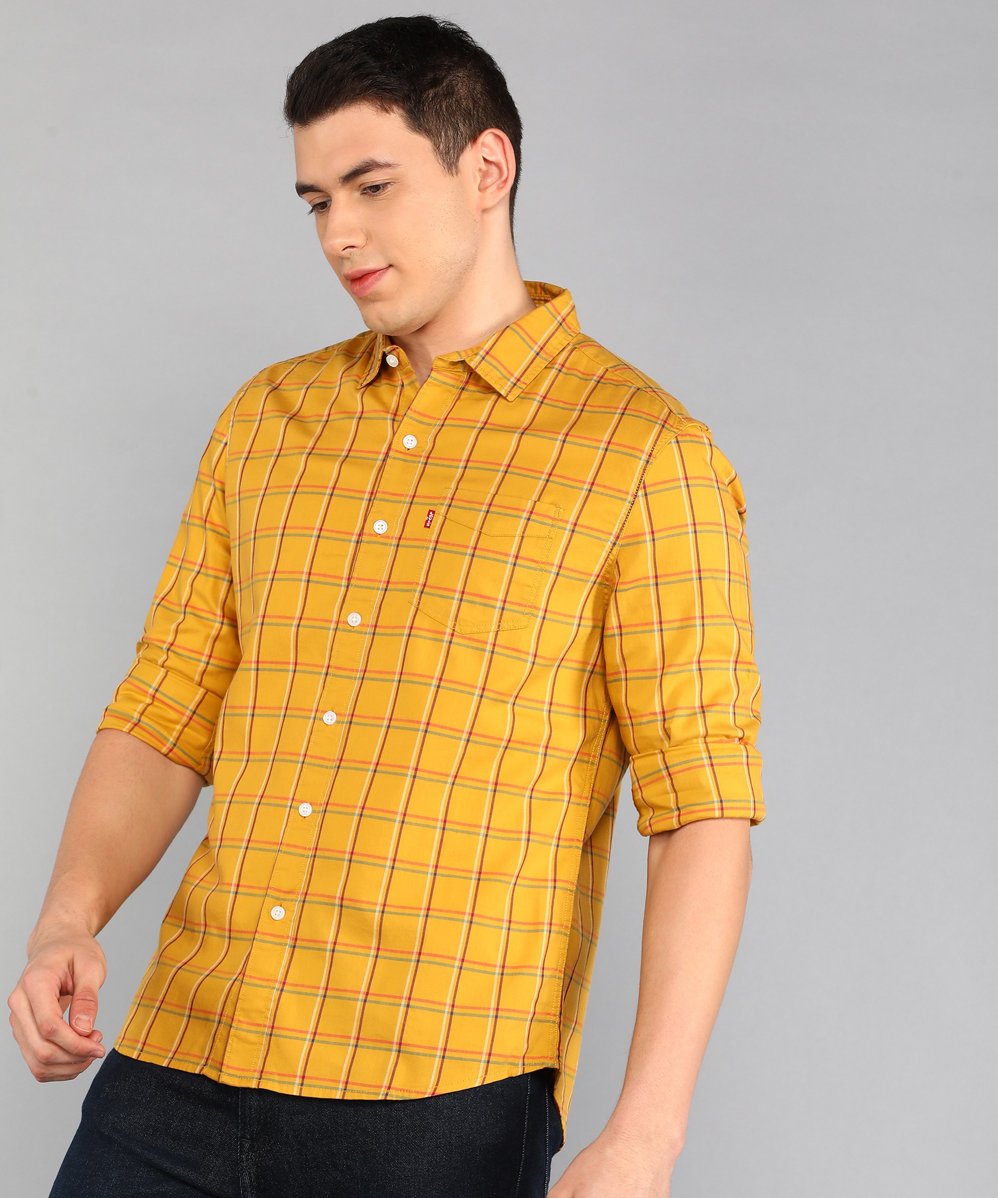 Levi's Men Slim Fit Checkered Spread Collar Casual Shirt