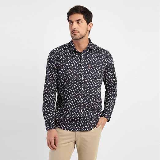 Levi's Men Slim Fit Printed Spread Collar Casual Shirt