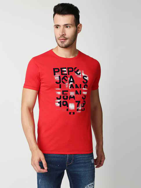 Pepe Jeans Men's Crew Neck Printed T-Shirt