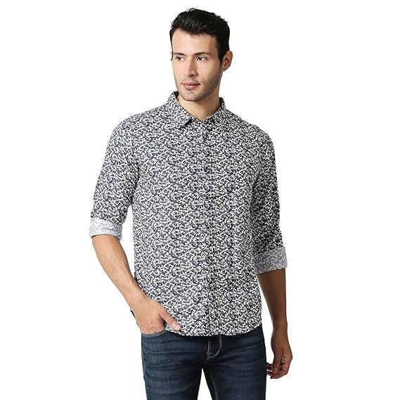 Pepe Jeans Men's Printed Regular Slim Fit Casual Shirt