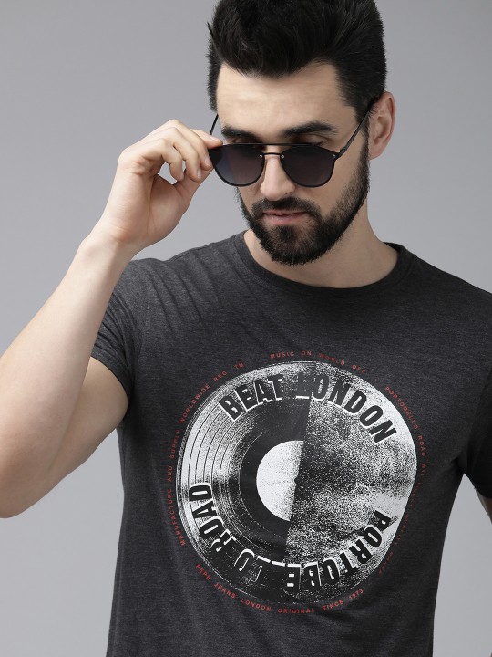 Beat London By Pepe Jeans Men Brand Logo Printed Slim Fit T-shirt