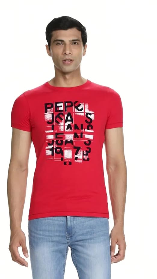 Pepe Jeans Men's Crew Neck Printed T-Shirt