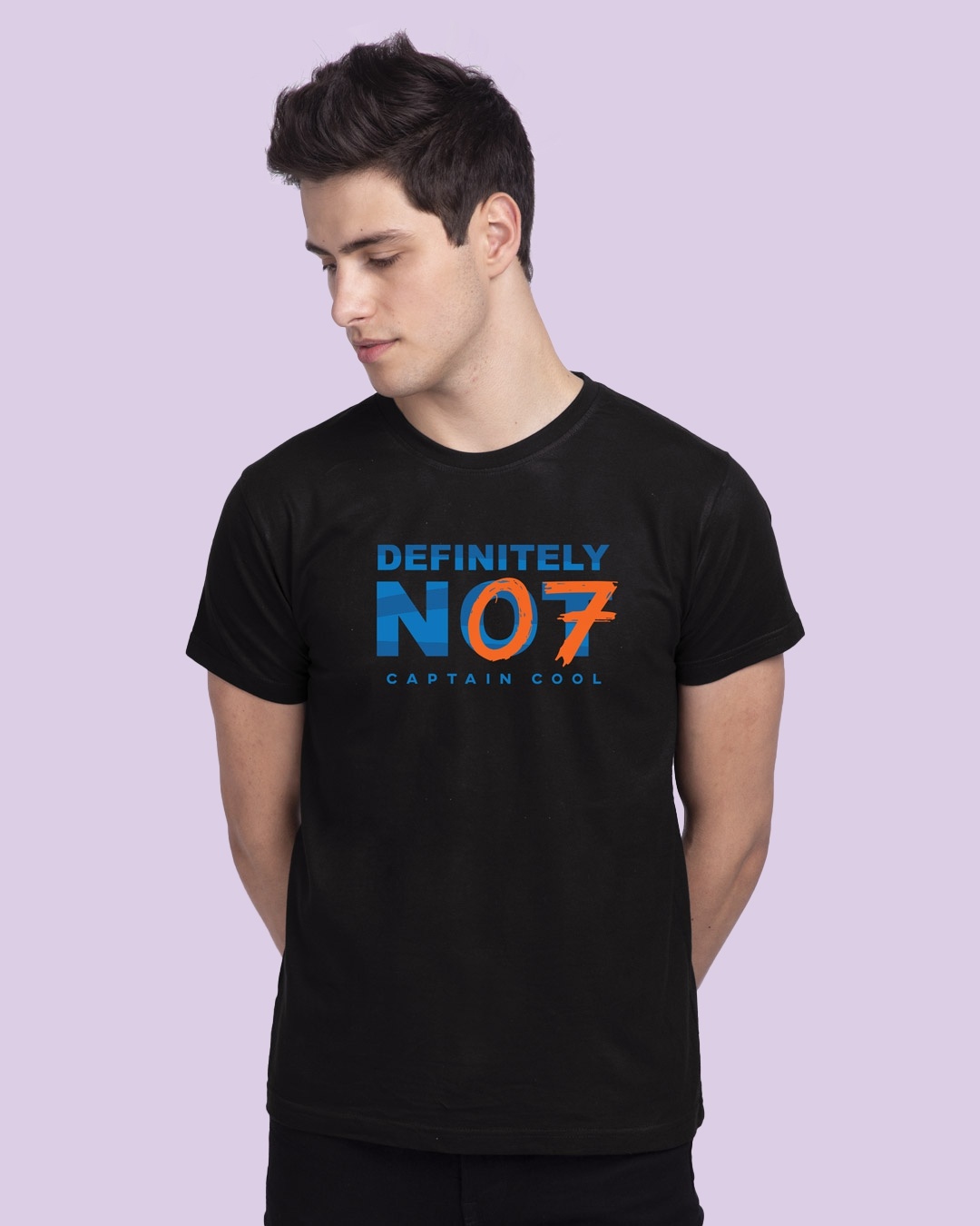 Bewakoof Definitely Not 7 Half Sleeve T-Shirt Black