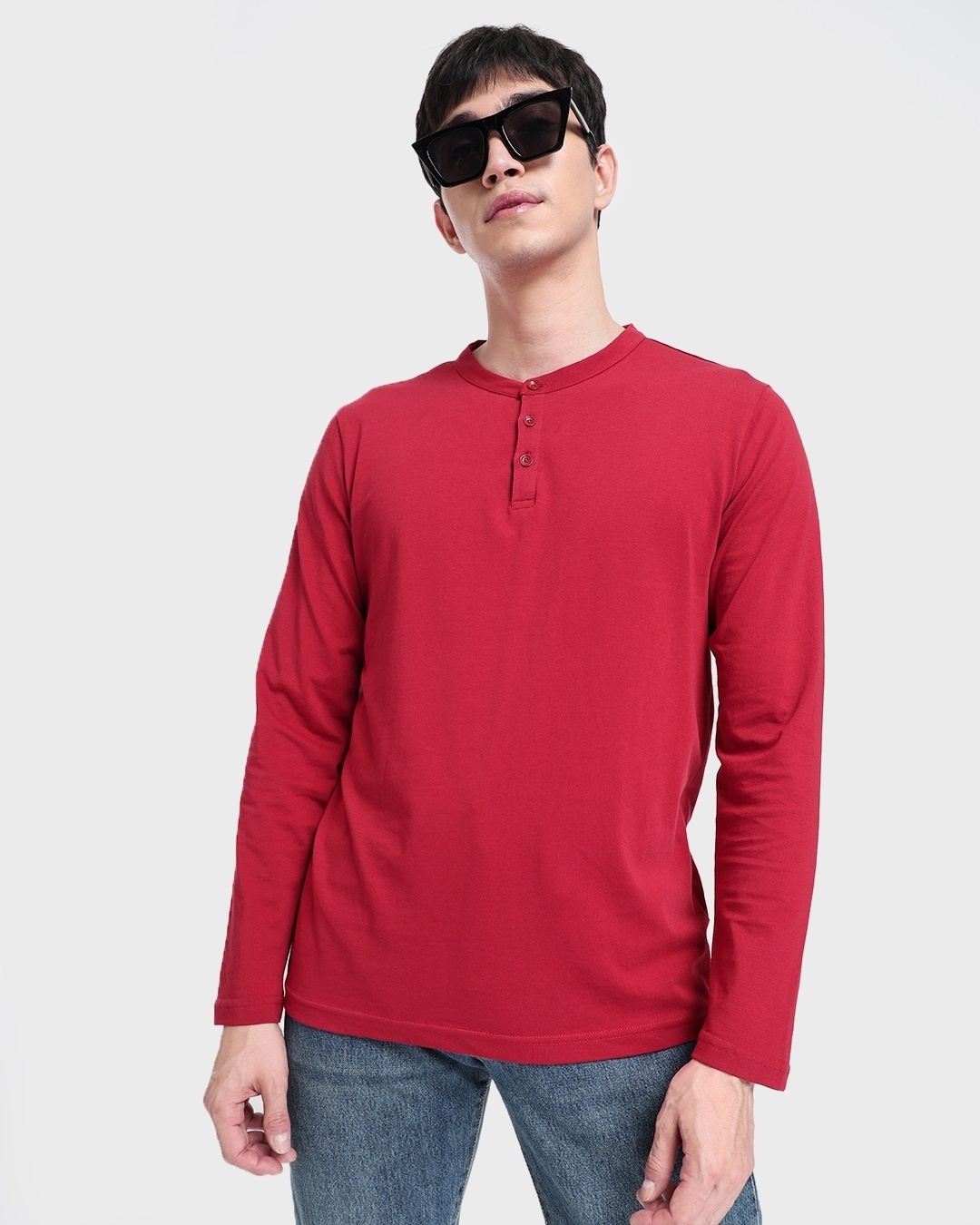 Bewakoof Men's Henley Full Sleeves T-shirt