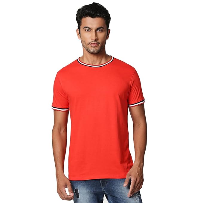 Bewakoof Imperial Crewneck Varsity Rib Half Sleeves T-Shirt