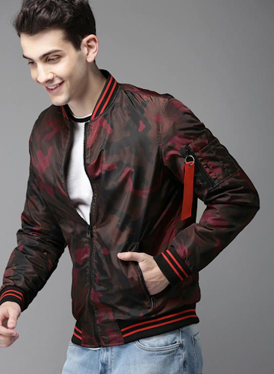 HERE&NOW Men Printed Bomber