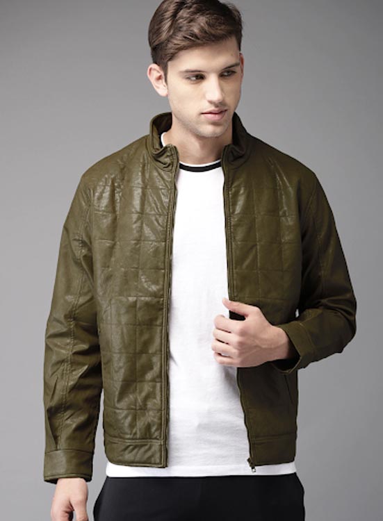  Moda Rapido Men Solid Biker Jacket