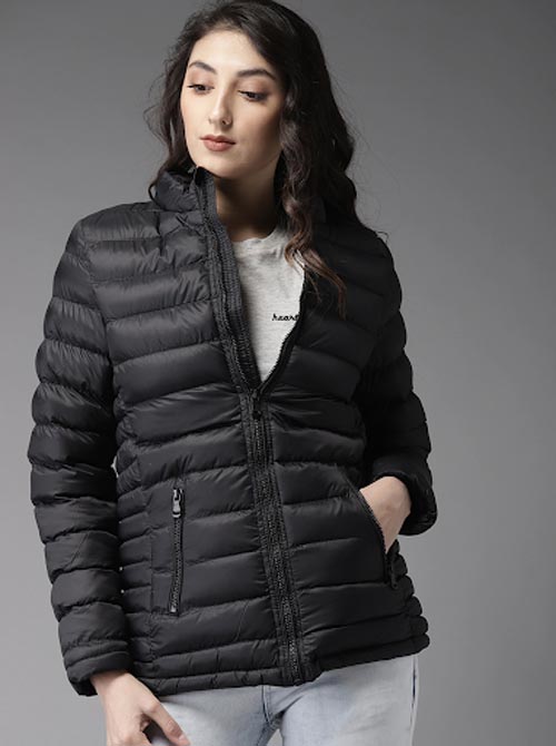 HERE&NOW Women Black Solid Puffer Jacket