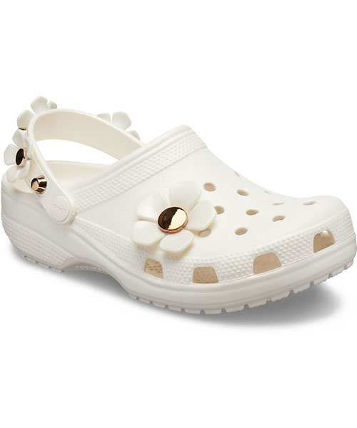 Classic Metallic Blooms Oyster Unisex Clog