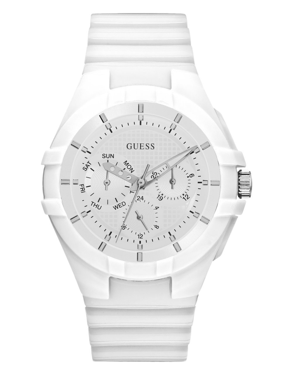 Guess Spinner Analog White Dial Women's Watch - W0942L1