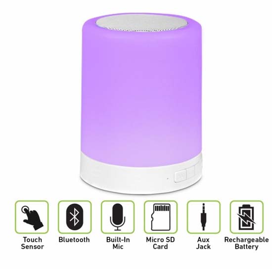 ITEK Bluetooth Touchlight Colour Changing Portable Table Lamp Cum Soeaker