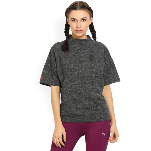 Puma Self Design Women Mock Neck T-Shirt