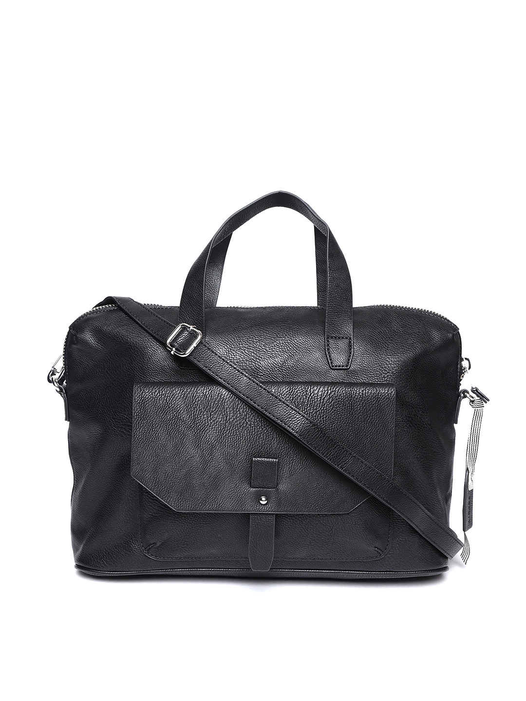 ESPRIT Black Solid Handheld Bag with Sling Strap