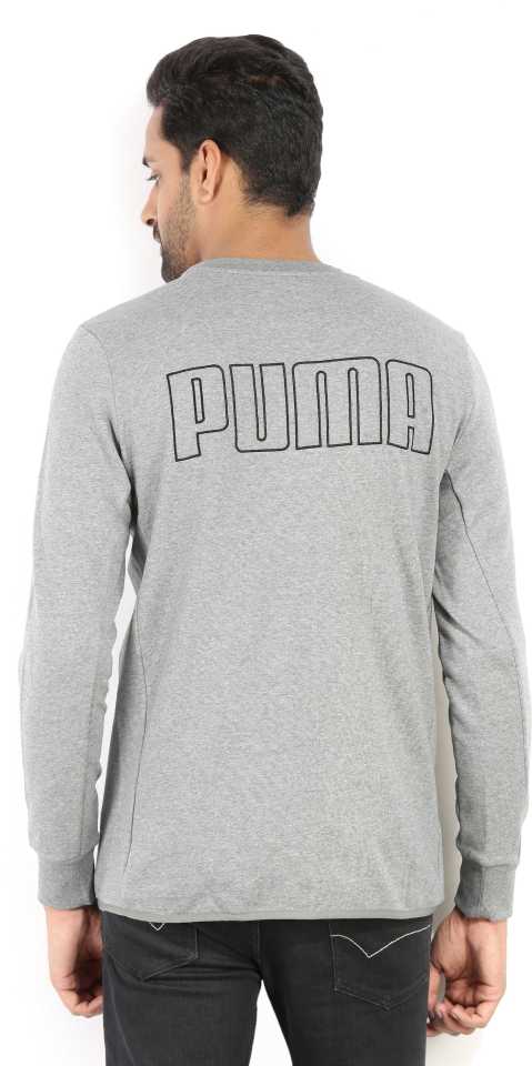 puma full sleeve solid men's sweatshirt