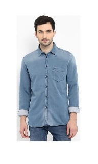 Parx Men Blue Solid Slim Fit Casual Shirt